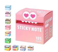 Cute Monster Pattern Sticky Note, 105pcs/Box Funny Pastel Animal Post It Notes, Self Adhesive Cartoon Notes Memo Pads, Notepads Stationery, Small to Do List, Office School Tab Supplies (E)