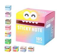 Cute Monster Pattern Sticky Note, 105pcs/Box Funny Pastel Animal Post It Notes, Self Adhesive Cartoon Notes Memo Pads, Notepads Stationery, Small to Do List, Office School Tab Supplies (F)