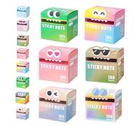 Cute Monster Pattern Sticky Note, 105pcs/Box Funny Pastel Animal Post It Notes, Self Adhesive Cartoon Notes Memo Pads, Notepads Stationery, Small to Do List, Office School Tab Supplies (6*L)