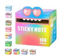 Cute Monster Pattern Sticky Note, 105pcs/Box Funny Pastel Animal Post It Notes, Self Adhesive Cartoon Notes Memo Pads, Notepads Stationery, Small to Do List, Office School Tab Supplies (J)