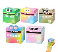 Cute Monster Pattern Sticky Note, Fun Pastel Pull-Out Memo Pads, 105 Sheets/Roll, Notepads Stationery, Small to Do List, Office School Tab Supplies, Great Back to School Gift (5pcs-b)