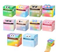 Cute Monster Pattern Sticky Note, Fun Pastel Pull-Out Memo Pads, 105 Sheets/Roll, Notepads Stationery, Small to Do List, Office School Tab Supplies, Great Back to School Gift (10pcs)