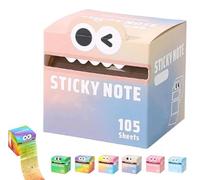 Cute Monster Pattern Sticky Note, Fun Pastel Pull-Out Memo Pads, Self Adhesive Cartoon Notes Memo Pads, Pastel Animal Post It Notes, Small to Do List, 105 Sheets/Roll (Style-D)