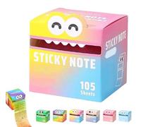 Cute Monster Pattern Sticky Note, Fun Pastel Pull-Out Memo Pads, Self Adhesive Cartoon Notes Memo Pads, Pastel Animal Post It Notes, Small to Do List, 105 Sheets/Roll (Style-C)
