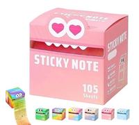 Cute Monster Pattern Sticky Note, Fun Pastel Pull-Out Memo Pads, Self Adhesive Cartoon Notes Memo Pads, Pastel Animal Post It Notes, Small to Do List, 105 Sheets/Roll (Style-E)