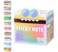 Cute Monster Pattern Sticky Note, Fun Pastel Pull-Out Self Adhesive Cartoon Memo Pads, 105 Sheets/Roll, Small to Do List, Office School Tab Supplies (Style H)
