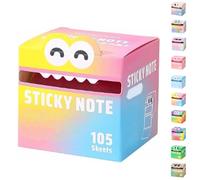 Cute Monster Pattern Sticky Note, Funny Pastel Animal Notes, Pull-Out Self Adhesive Cartoon Memo Pad, Small to Do List, Office School Tab Supplies (Color E)