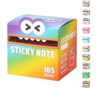 Cute Monster Pattern Sticky Note, Funny Pastel Animal Post It Notes, Self Adhesive Cartoon Notes Memo Pads, Vibrant Gradient Design, Notepads Stationery, Office School Tab Supplies (#5)