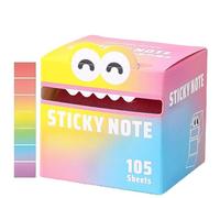 Cute Monster Pattern Sticky Note, Funny Pastel Animal Post It Notes, Self Adhesive Cartoon Notes Memo Pads, 105 Sheets Fun Pull-Out Pad for Office, School & Gifts (B)