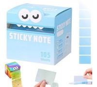 Cute Monster Pattern Sticky Note, Funny Pastel Animal Post It Notes, Self Adhesive Cartoon Notes Memo Pads, 105 Piece Rainbow Notepad for School and Office (Sky Blue)
