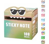 Cute Monster Pattern Sticky Note, Funny Pastel Animal Post It Notes, Self Adhesive Cartoon Notes Memo Pads, Vibrant Gradient Design, Notepads Stationery, Office School Tab Supplies (#9)