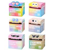 Cute Monster Pattern Sticky Note, Sticky Note Pad, Sheets Pearlescent Sticky Note, Fun Pastel Pull-Out Memo Pads, Notepads Stationery, 105pcs/Box Small to Do List, Office School Tab Supplies (6Pcs-A)