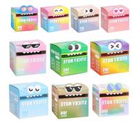 Cute Monster Pattern Sticky Note, Vibrant Gradient Design, Easy Post Memo Pads, mall to Do List, Great Back to School Gift for Teachers & Students, 105 Sheets/Roll (E,Mix)