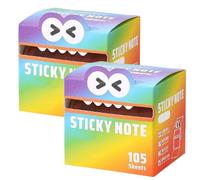 Cute Monster Pattern Sticky Note, Vibrant Gradient Design, Easy Post Memo Pads, mall to Do List, Great Back to School Gift for Teachers & Students, 105 Sheets/Roll (D,2Pcs)