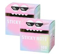 Cute Monster Pattern Sticky Note, Vibrant Gradient Design, Easy Post Memo Pads, mall to Do List, Great Back to School Gift for Teachers & Students, 105 Sheets/Roll (B,2Pcs)