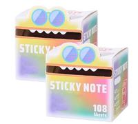Cute Monster Pattern Sticky Note, Vibrant Gradient Design, Easy Post Memo Pads, mall to Do List, Great Back to School Gift for Teachers & Students, 105 Sheets/Roll (F,2Pcs)
