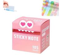 Cute Monster Pattern Sticky Notes, 105 hojas/Roll Fun Pastel Pull-Out Memo Pads, Self-Adhesive Cartoon Post It Notes for To-Do Lists, Office, School, Journaling & Creative Gifts (E)