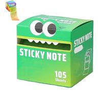 Cute Monster Pattern Sticky Notes 105 Sheets/Roll, Fun Pastel Pull-Out Self Adhesive Cartoon Memo Pads, Easy Post Pearlescent Sticky Notes, Back to School Gift for Teachers & Students (1color H)