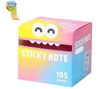 Cute Monster Pattern Sticky Notes 105 Sheets/Roll, Fun Pastel Pull-Out Self Adhesive Cartoon Memo Pads, Easy Post Pearlescent Sticky Notes, Back to School Gift for Teachers & Students (1color G)