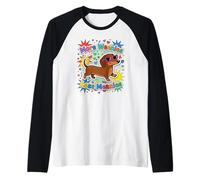 Cute More Weenies Less Meanies, Divertido Amante de los Perros Salchicha Camiseta Manga Raglan