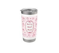 Cute Mother's Day Berry Best Mom Club Vintage Strawberry Vaso térmico de acero inoxidable de doble pared