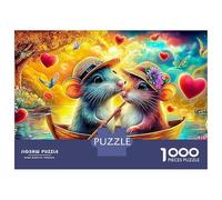 Cute Mouse Puzzle 1000 piezas Barca Mágica Puzle Difícil Puzle Alto Nivel de Dificultad 100% Cartón Reciclado para Adultos y Niños, A partir de 14 años, 52 x 38 cm/1000 unidades