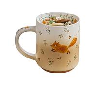 Cute Mug - 550ml Ceramic Funny Aesthetic Drinkware | Fox Coffee Cup Animal Decor for Home, Apartment, School, Dorm, Table, Desk, Kids, Adults, Birthday, Holiday, Party, Office, Coffee Lover Gift