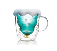 Cute Mugs Christmas Coffee Mug, Tea Cup, Milk Cup Glasses Double Wall Insulated Glasses Espresso Cup