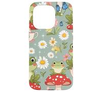 Cute Mushroom and Tea Aesthetic Design Carcasa para iPhone 15 Pro