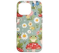 Cute Mushroom and Tea Aesthetic Design Carcasa para iPhone 16 Pro
