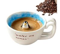 Cute Mushroom Mug With Lid, 350ml Ceramic Animal Drinking | Duck Penguin Coffee Cups Tea Mug For Mom Friend Sister Kids Girls Birthday Party Holiday Home Office Cafe Restaurants