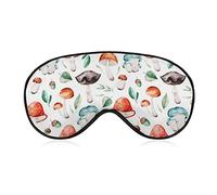 Cute Mushroom Pattern Sleep Masks Eye Cover Blackout con correa elástica ajustable Night Blindfold para Mujeres Hombres Yoga Travel Nap