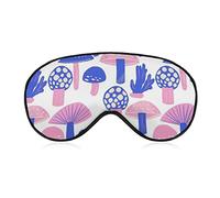 Cute Mushroom Pattern Sleep Masks Eye Cover Blackout con correa elástica ajustable Night Blindfold para Mujeres Hombres Yoga Travel Nap