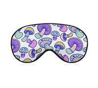 Cute Mushroom Pattern Sleep Masks Eye Cover Blackout con correa elástica ajustable Night Blindfold para Mujeres Hombres Yoga Travel Nap