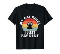 Cute My Cat Clothing - My Cat Rules, I just pay Rent Camiseta