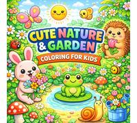 Cute Nature & Garden Coloring for Kids: Bold & Easy Flowers, Animals & Garden Adventures - Cute Nature Designs for Ages 4-8