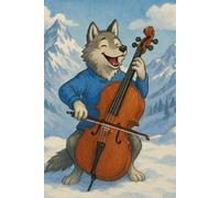 Cute Notebook for Kids - Funny Animal Musicians - Wolf Plays the Cello - Lined Pages - 100 Pages - 6" x 9"