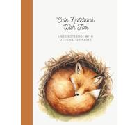 Cute Notebook With Fox: 8.5 x 11 Lined Notebook with Margins, 120 Pages, Matte Cover