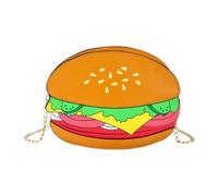 Cute Novelty Bag, Portable Handbag Style, 10.5x8 Inches Crossbodys with Fun Design, Cartoon Hamburger Purse with Sturdy Build, Travel Bag Adjustable Strap, Fashion Accessory for Beach and Commuting