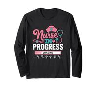 Cute Nurses Gift Nurse In Progress Nursing School For Women Manga Larga