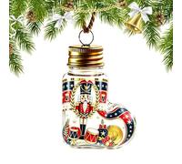 Cute Nutcracker Stocking Decorative Crafts Christmas Tree Ornaments | Christmas Tree Decor Wishing Bottle Christmas Tree Ornaments for Outdoor Home