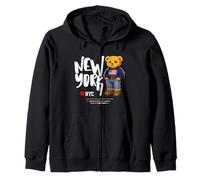 Cute NYC Teddy Bear- Cool USA New York Teddy Bear Cartoon Sudadera con Capucha