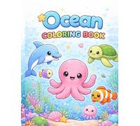 Cute Ocean Coloring Book: Cute and Simple Sea Animal Coloring Pages for Kids