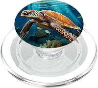Cute Ocean Turtle Coral Fish Reef PopSockets PopGrip para MagSafe