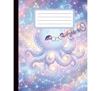 Cute Octopus holding stars Composition Notebook - Ocean Themed Lined Journal for Notes & School