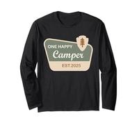 Cute One Happy Camper Cumpleaños Un Feliz Camper EST 2025 Manga Larga