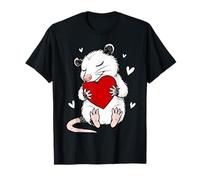 Cute Opossum Holding Heart Valentine Love Graphic Camiseta