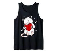 Cute Opossum Holding Heart Valentine Love Graphic Camiseta sin Mangas