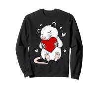 Cute Opossum Holding Heart Valentine Love Graphic Sudadera