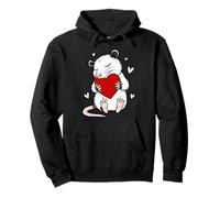 Cute Opossum Holding Heart Valentine Love Graphic Sudadera con Capucha